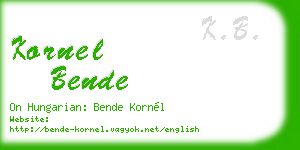 kornel bende business card